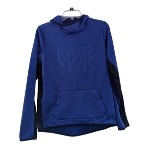 Nike Blue Spellout Therma Fit hoodie Size Large EUC